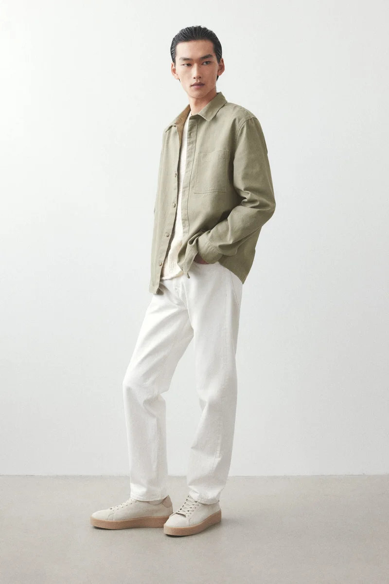 اتش اند ام Regular Fit Cotton twill overshirt