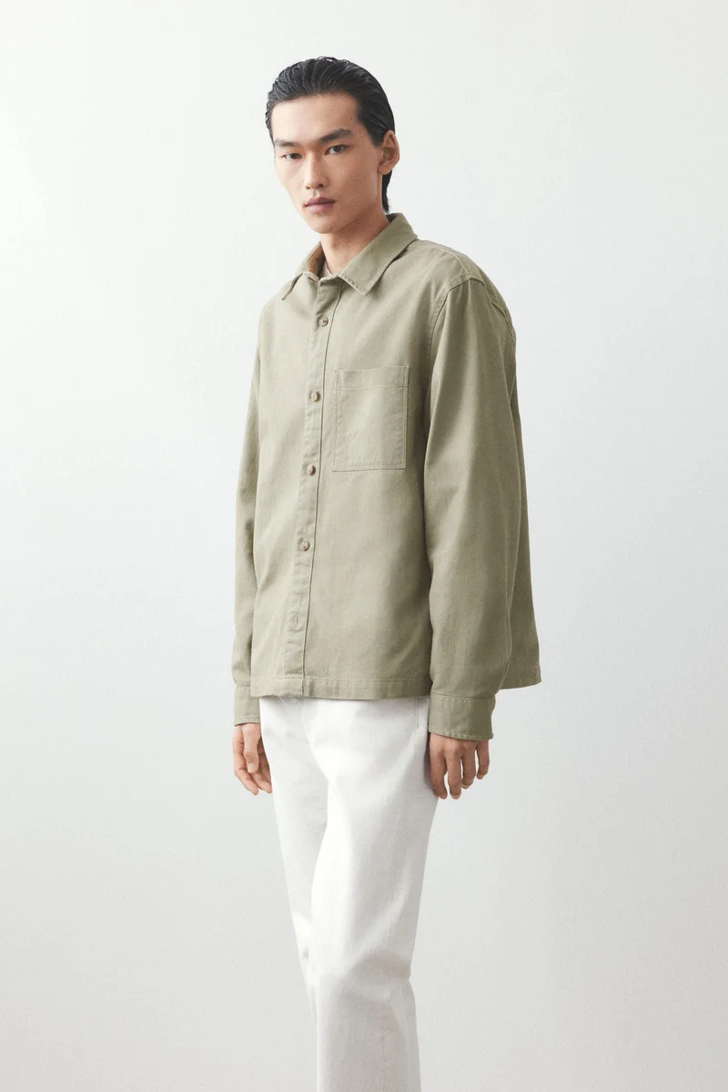 اتش اند ام Regular Fit Cotton twill overshirt