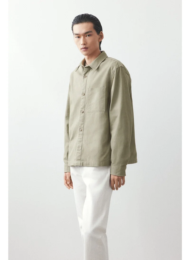 H&M Regular Fit Cotton twill overshirt