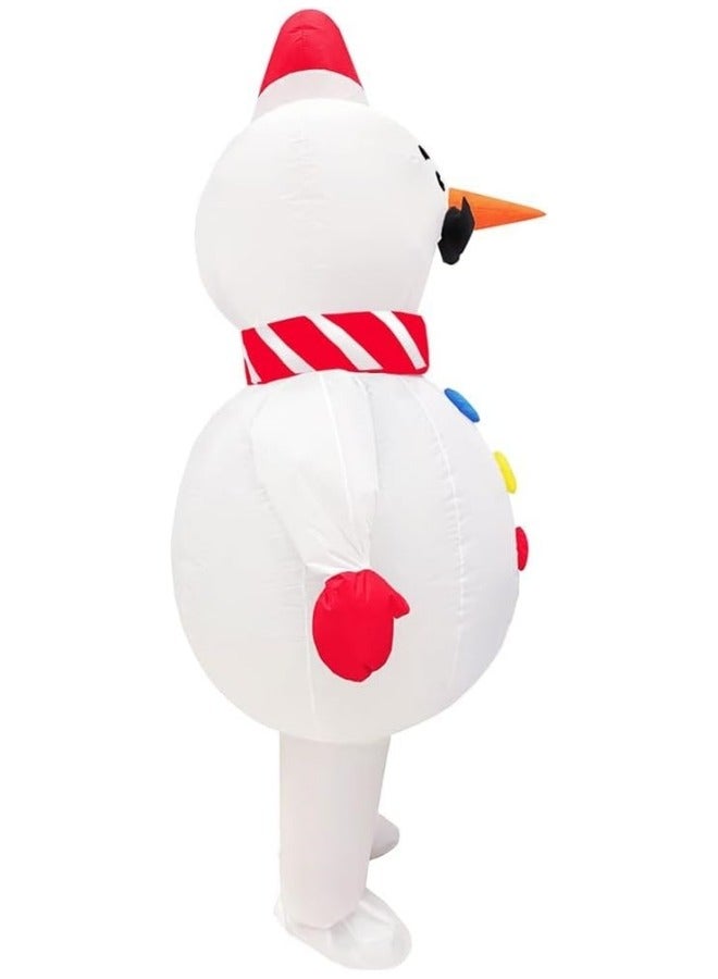 GGEROU Christmas Inflatable Snowman Costume|Waterproof Inflatable Snowman Costume with Crotch Funny Costumes with Air Fan One Size Blow Up Costumes Suit for Adult 150-190cm Christmas Decor - Image 5