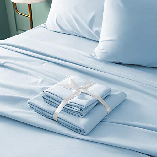BYSURE 6 Pieces Bed Sheets Set(King, Baby Blue) - Hotel Luxury Super Soft 1800 Thread Count 100% Microfiber Sheets with Deep Pockets, Wrinkle & Fade Resistant - Image 4