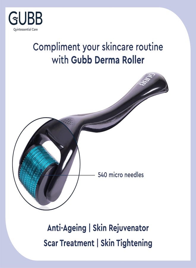 GUBB Derma Roller 0.5mm for Face - Microneedling Tool for Acne Scars,Wrinkles,Beard Growth Stimulator,Skin Rejuvenation,Stretch Marks,Glowing Skin and Hair Regrowth - Blue - Image 1