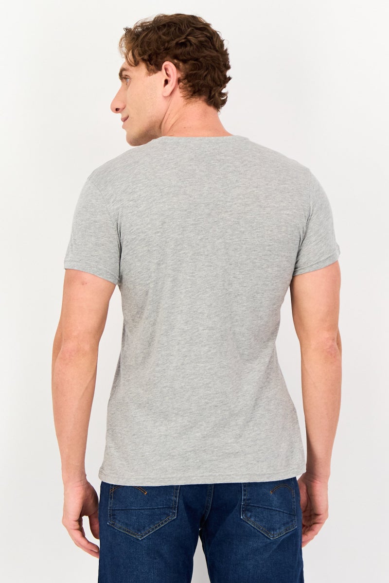 Difuzed x Super Mario Men Crew Neck Short Sleeve Brand Logo T-Shirt, Grey - Image 3