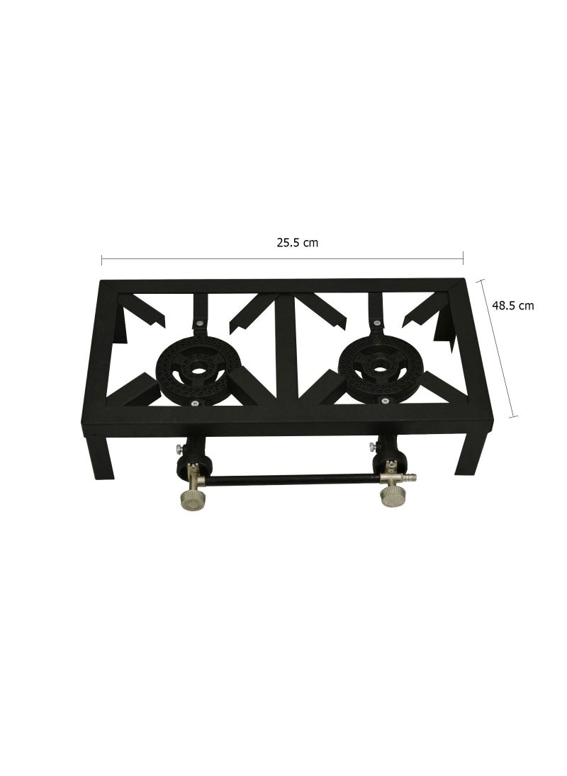 Generic - Gas Burner With Two Burners, Black - Image 1