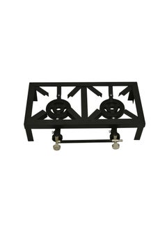 Gas Burner With Two Burners, Black