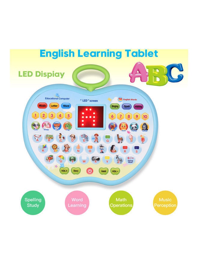 NIBEMINENT Early Educational Learning Tablet Toddler Computer Toy With LED Screen Display Blue - Image 2