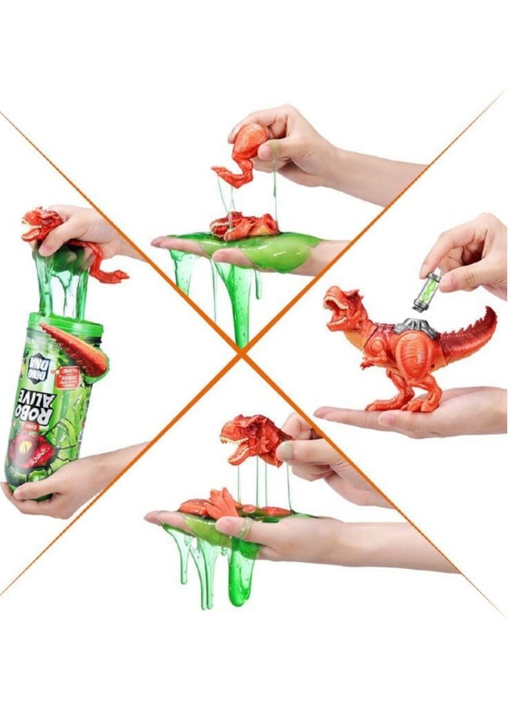 ROBO ALIVE - Zuru Robo Alive Dino DNA Playset Series 1 Assorted, dig, build, and explore, search through the oozing slime, find the dino parts and build epic dinos. - Image 1