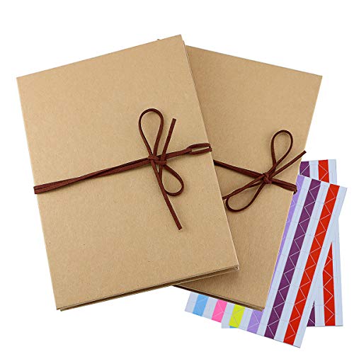 Twdrer 2 Pack Hardcover Photo Albums DIY Scrapbook Albums,Stretchable Folding Kraft Paper Photos Collection for Wedding Anniversary Valentines Day Student Graduation Gift(6" x 8") - Image 1
