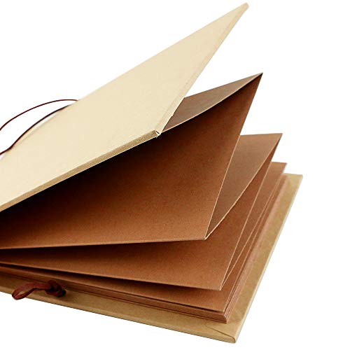 Twdrer 2 Pack Hardcover Photo Albums DIY Scrapbook Albums,Stretchable Folding Kraft Paper Photos Collection for Wedding Anniversary Valentines Day Student Graduation Gift(6" x 8") - Image 5