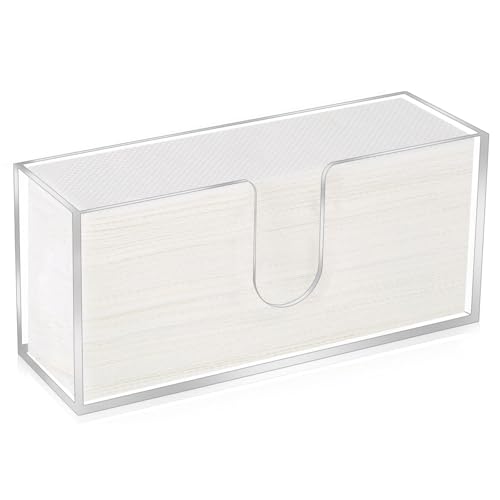 Whdiystella Acrylic Paper Towel Dispenser, Paper Towel Holder Countertop Clear Multi Trifold Napkin Holder, Suitable for Z-fold, C-fold or MultiFold Paper Towels for Bathroom, Toilet, Kitchen - Image 1