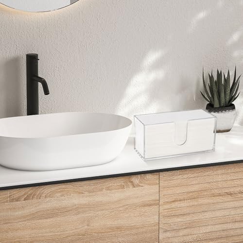 Whdiystella Acrylic Paper Towel Dispenser, Paper Towel Holder Countertop Clear Multi Trifold Napkin Holder, Suitable for Z-fold, C-fold or MultiFold Paper Towels for Bathroom, Toilet, Kitchen - Image 2