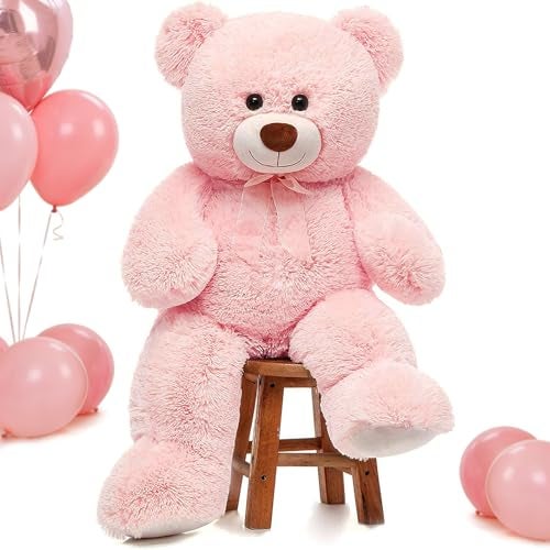 MorisMos Giant Teddy Bear Stuffed Animal 3ft36 inch Big Pink Teddy Bear for Girlfriend Boyfriend Wife Mom Fiance Valentines GiftLarge Stuffed Bear for Baby Shower Birthday Christmas DecorPink - Image 1