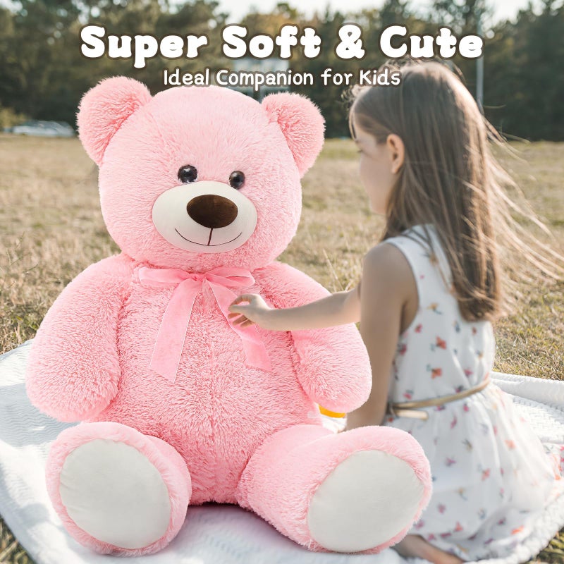MorisMos Giant Teddy Bear Stuffed Animal 3ft36 inch Big Pink Teddy Bear for Girlfriend Boyfriend Wife Mom Fiance Valentines GiftLarge Stuffed Bear for Baby Shower Birthday Christmas DecorPink - Image 3
