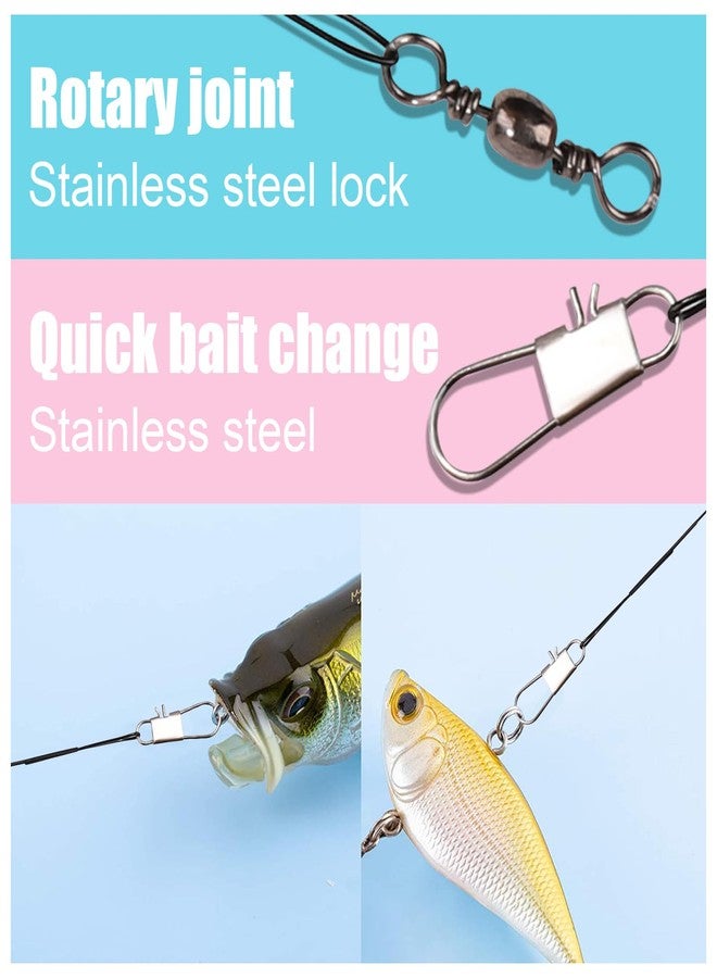 XIHIRCD 30pcs Fishing Leaders, 9.25 inch Stainless Steel Leader Wire with Swivel Buckle Fishing Leaders Line Connecting Fishing Tackle Lure or Hook, for Saltwater and Freshwater (Black) - Image 3