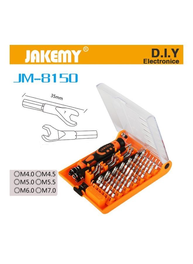 JAKEMY 52-Piece Screwdriver Tools Set Silver/Black/Orange - Image 3
