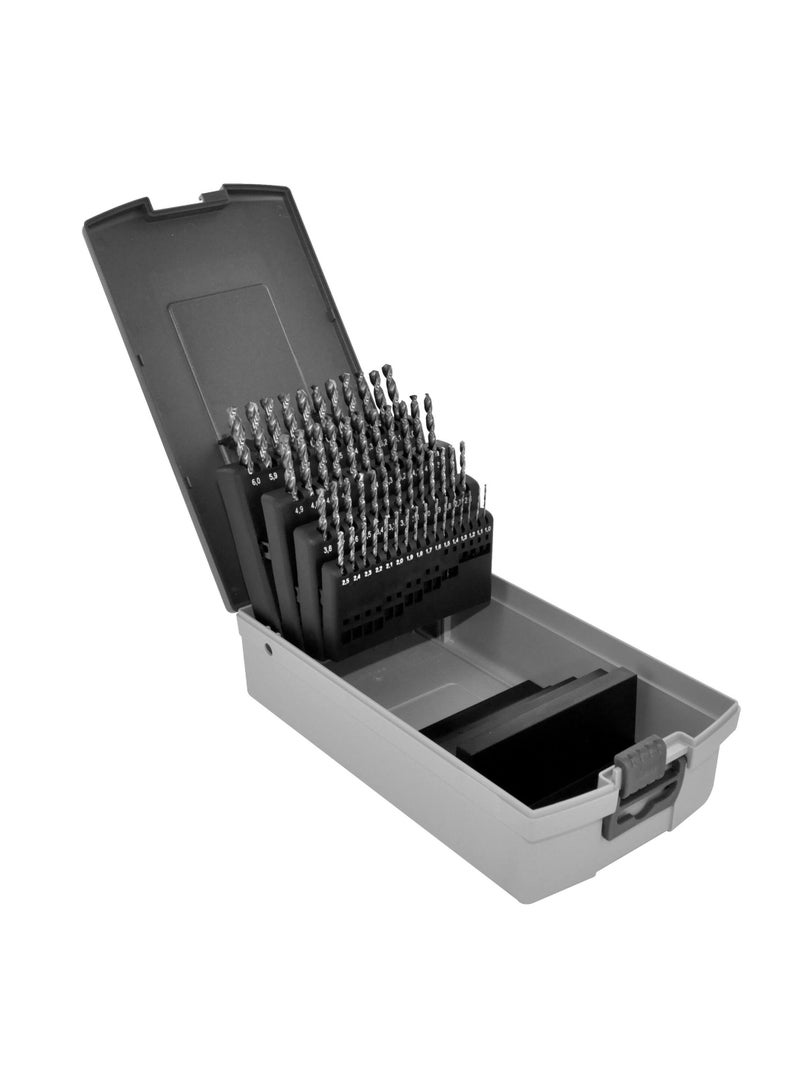 Tivoly 11452070010 51 ground HSS metal drill bits cross point Ø 1 to 6mm by 0.1 Essential, Made in France - Image 1