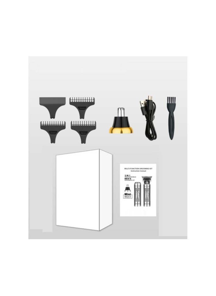 JAJEEK 3-in-1 Electric Grooming Kit for Men – USB Rechargeable Hair Trimmer with Interchangeable Beard, Nose, and Body Shaver Heads for Precise and Effortless Grooming at Home or Travel - Image 2