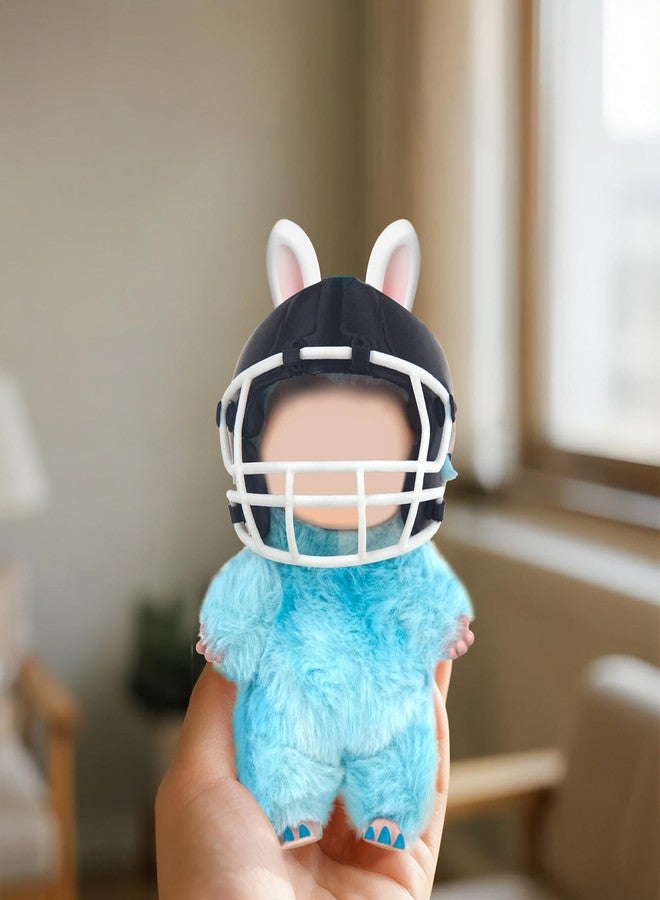 JUNIQUTE 3D Printed Football Helmet Used for Labubu Doll Stuff,Compatible with Labubu Outfit 17cm Doll Clothes and Accessories Designer (Black) - Image 4