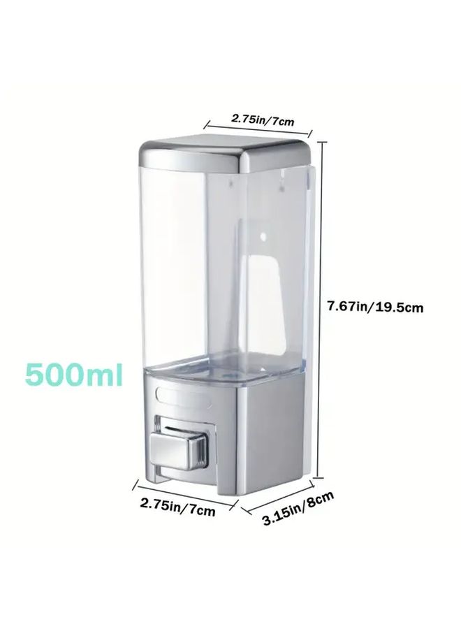 Wall Mounted Dual Head Soap Dispenser Silvery 16 9oz Manual Pressure Bathroom Hotel Home - Image 3