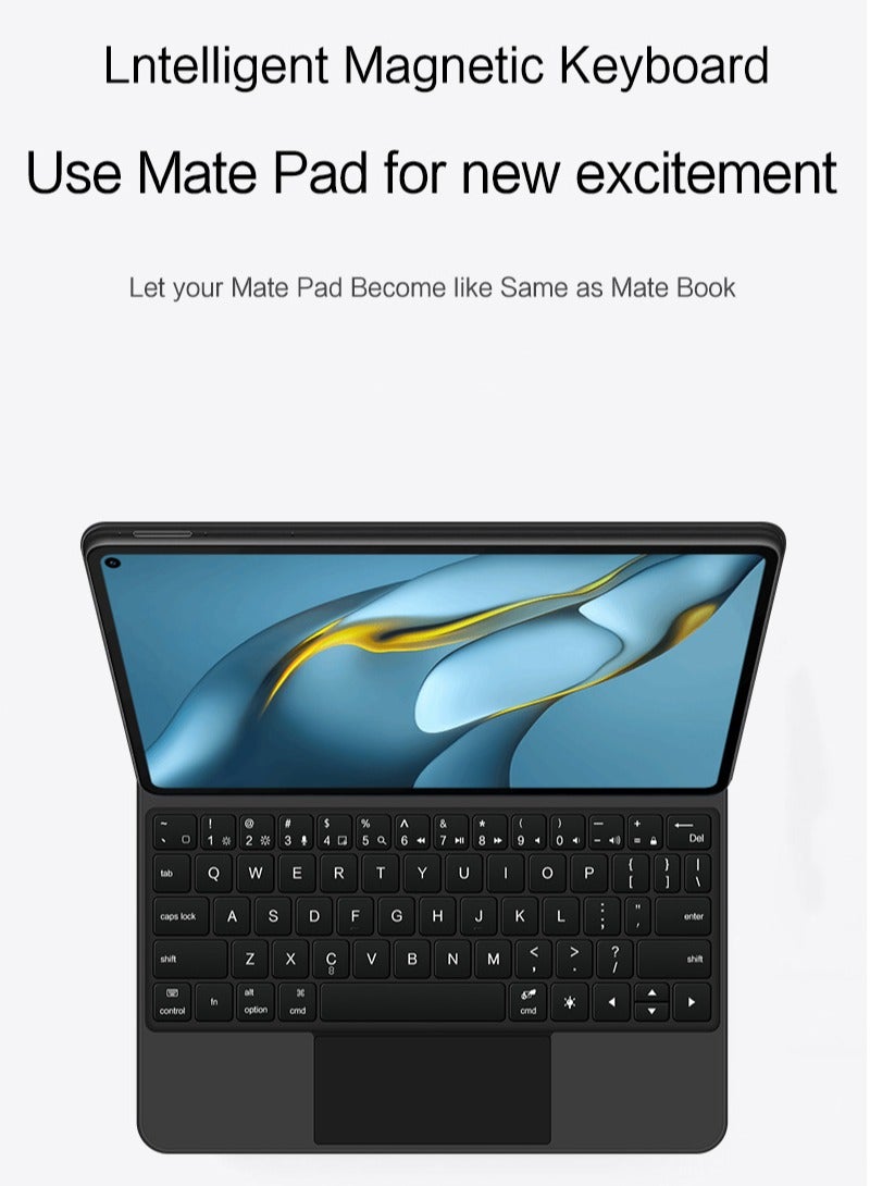 Arabic and English Magic Keyboard For Matepad Pro 11-inch 2022/2024 Magnetic Back Cover Smart Trackpad Backlit Keyboard  Wireless Keyboard Case  - Image 3
