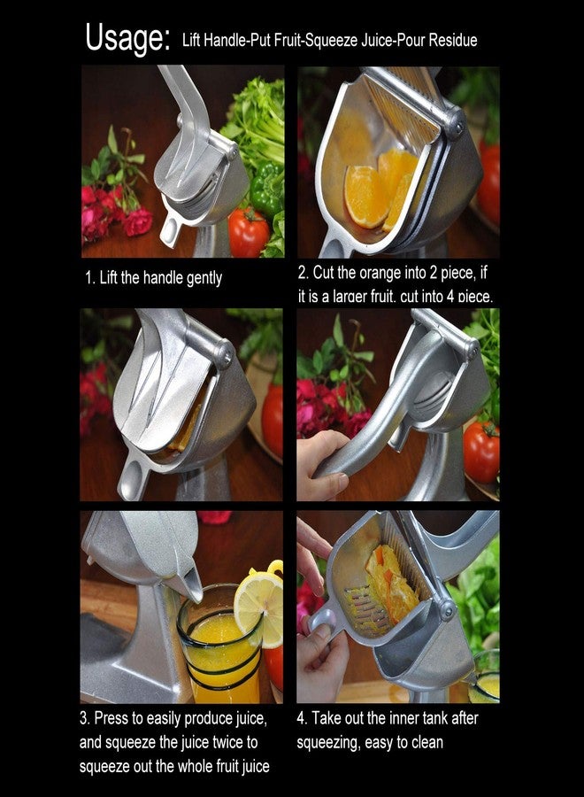 Fockety Stainless Steel Manual Fruit Juicer,Multifunction Mini Lemon Squeezer Juicer Citrus Manual Juicer Press,Easy, Juicer Extractor Tool for Lemon Orange Citrus Vegetable - Image 4
