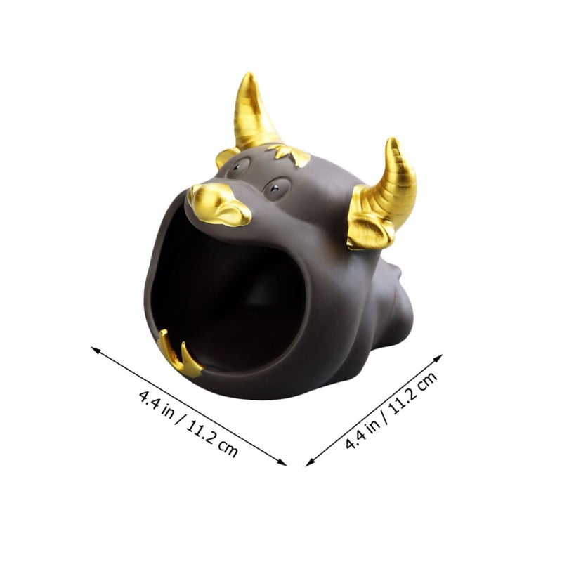 Ceramic Cow Pattern Smokeless Ashtray Desktop Decoration For Home And Car - Image 3