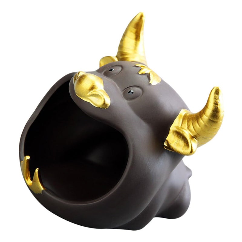 Ceramic Cow Pattern Smokeless Ashtray Desktop Decoration For Home And Car - Image 2