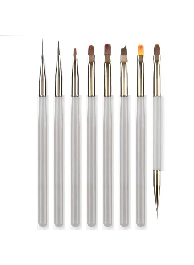 Rozino 8-Piece Professional Nail Brush Set for Gel Nails, Acrylic, and DIY Nail Art Decoration - Image 4