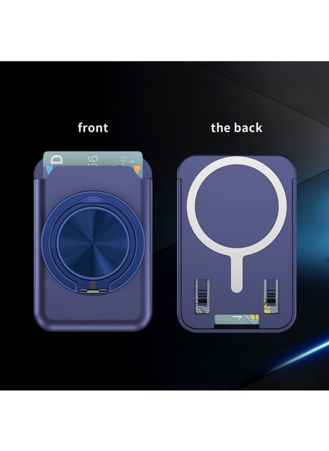 Hot Sale Ace Bracket Skin Sense Card Bag For All Mobile Phone 360 Rotating Ring Bracket-Color:Royal Blue