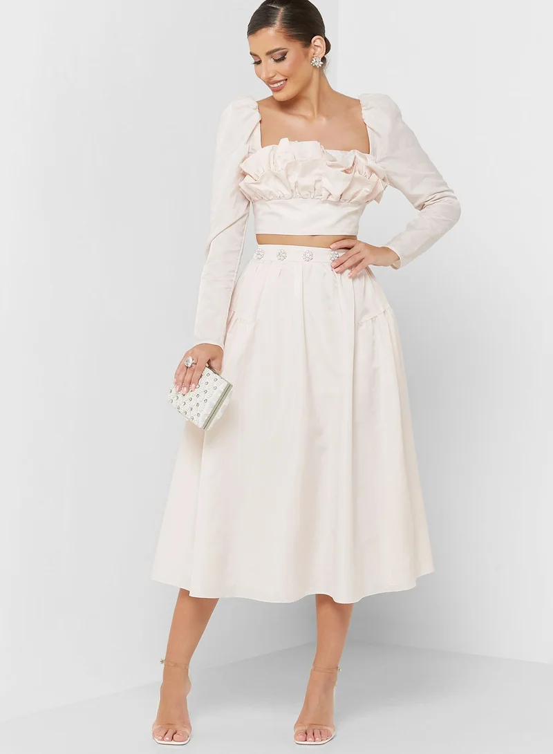 Femi9 Ruffle Detail Crop Top