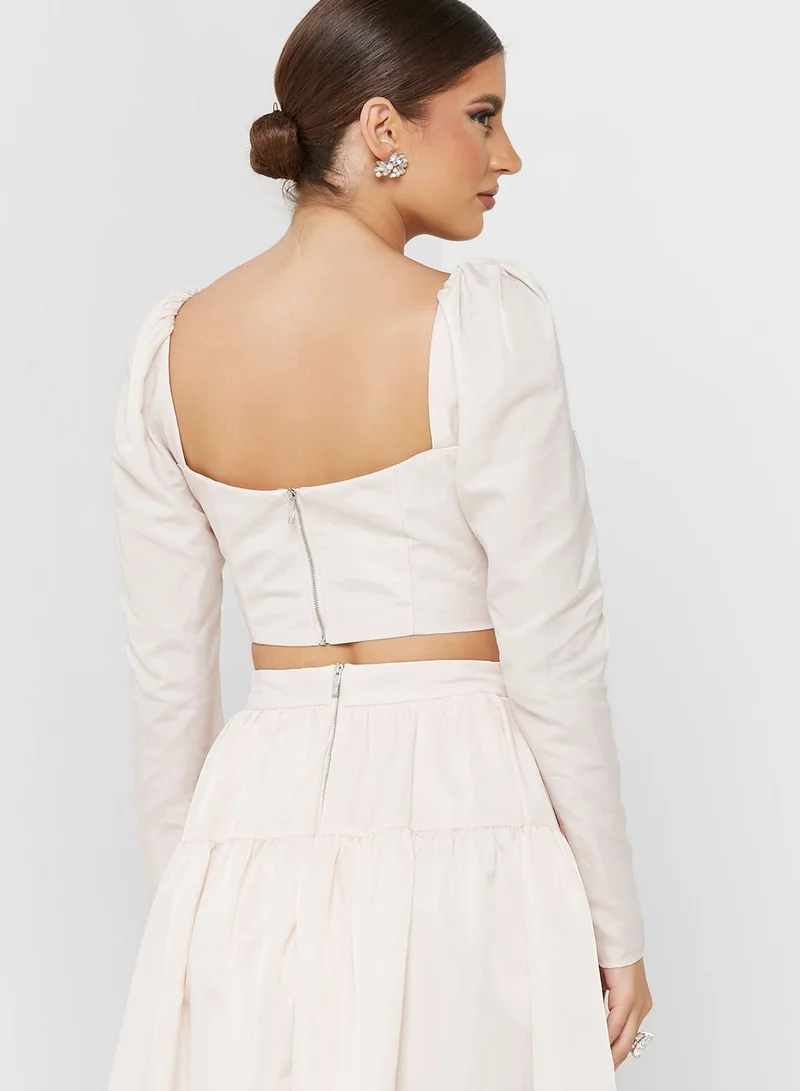 Femi9 Ruffle Detail Crop Top