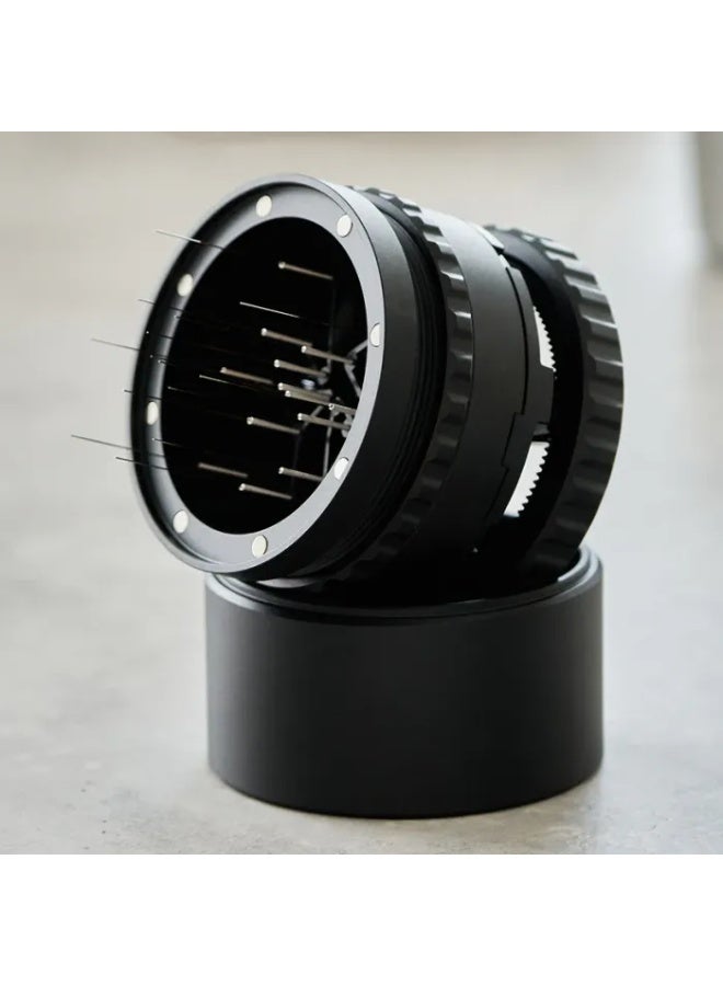أداة توزيع القهوة Econtto Portawave WDT باللون الأسود، موزع إبر قابل للتعديل من 18 إلى 30 مم ومتوافق مع سلال اسبريسو 58 مم - Image 1