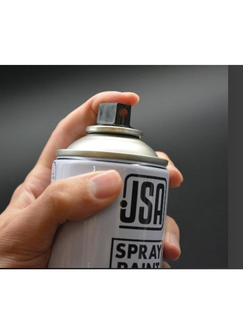 JSA A set of 3 multi-purpose spray paint cans in black color, each with a capacity of 400ml. This fast-drying paint is suitable for use on wood, plastic, and metal. Ideal for both indoor and outdoor applications, and perfect for DIY projects, automotive painting, and arts & crafts.  - Image 2