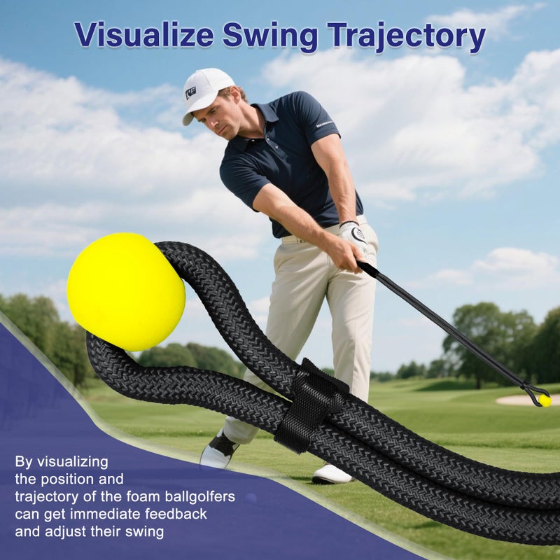 NGBHM Golf Rope Swing Trainer, Golf Swing Training Aid to Improve Speed, Accuracy, Rhythm, Flexibility and Strength, Portable Golf Training Tool for Indoor/Outdoor Practice - Image 5