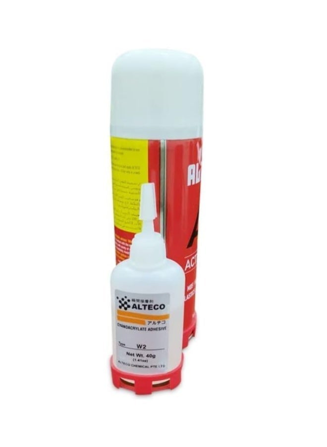 ALTECO Industrial Super Glue & Activator Set | High-Bond Cyanoacrylate Adhesive 50g with 200ml Instant Cure Spray | Heavy-Duty Kit for MDF, Wood, Rubber, Plastics, Leather, and Metal - Image 3