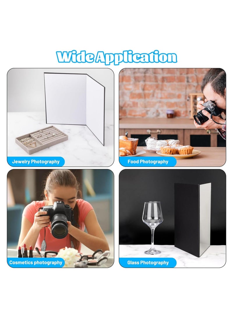 Light Reflector 3 in 1 Photography Cardboard Diffuser A4 Folding Light Diffuser Board for Studio Product Photography Still Life Photo Shooting 29 * 21cm (Black/White/Silver)  - Image 3