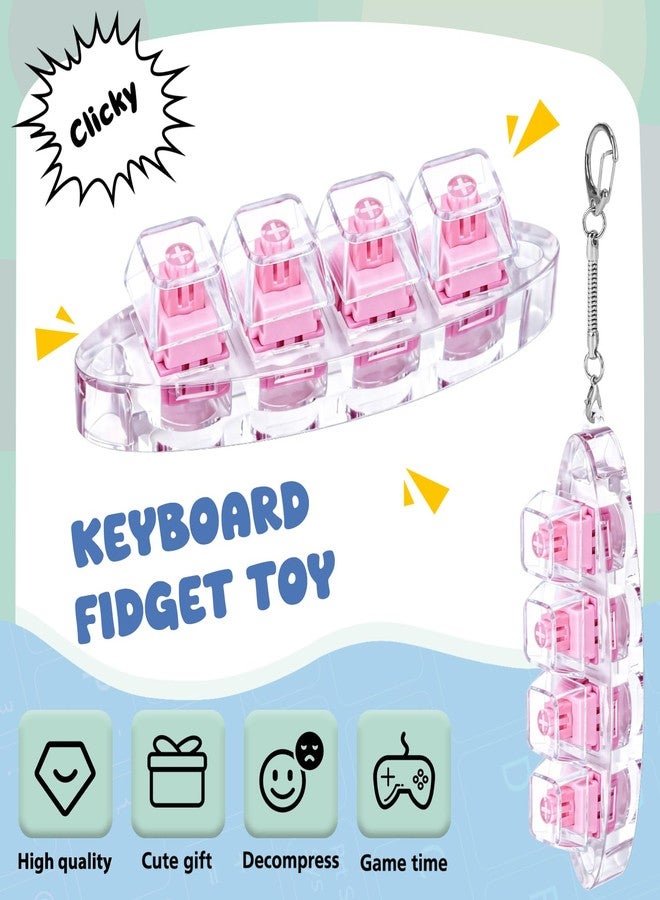 Axlksia 2 Pack Boat Shaped Keyboard Fidget Toy, Fidget Clicker Keyboard Fidget Keychain, Button Fidget Gifts for Adults to Relieve Stress and Pass Time (C) - Image 3