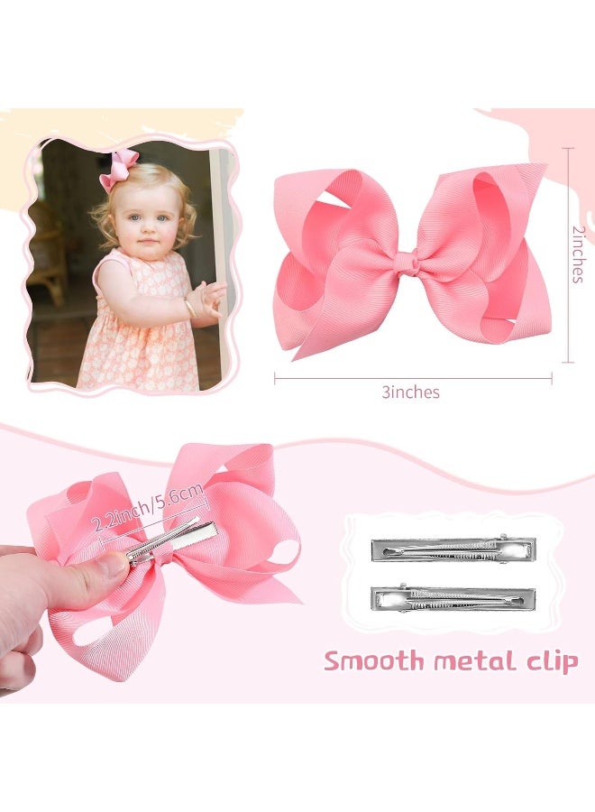 Oaoleer 30 Colors Grosgrain Ribbon Hair Accessories - 3 Inch Bows, Clips, Barrettes, and Alligator Clips for Girls, Toddlers, Kids, and Teens - Image 4