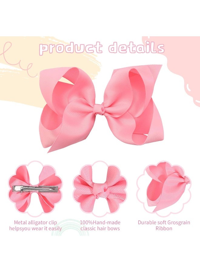Oaoleer 30 Colors Grosgrain Ribbon Hair Accessories - 3 Inch Bows, Clips, Barrettes, and Alligator Clips for Girls, Toddlers, Kids, and Teens - Image 5