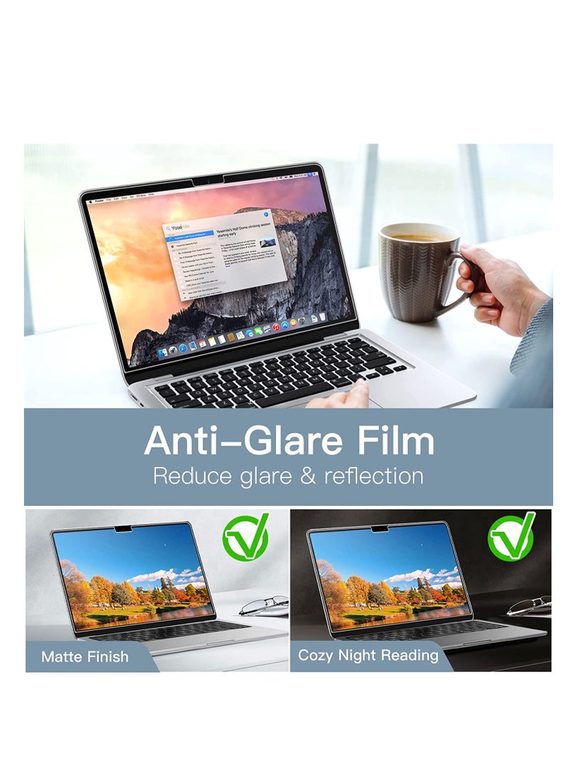 1Pack Screen Protector for MacBook Air 13.6 Inch 2025 M4 Chip A3240/2024 M3 Chip A3113/2022 M2 Chip A2681, Anti-Glare Anti Fingerprint Film Matte Screen Film--Matte Clear - Image 3