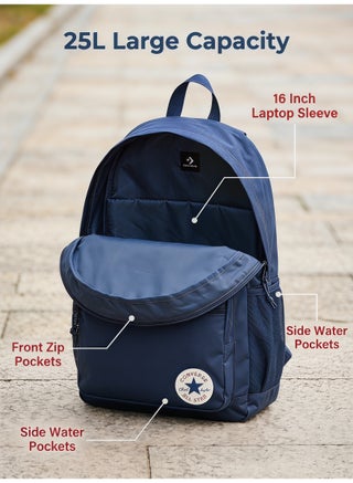 Back to School Classic,Converse GO 2 Navy Blue Unisex Backpack Large Capacity School Bag - view 5
