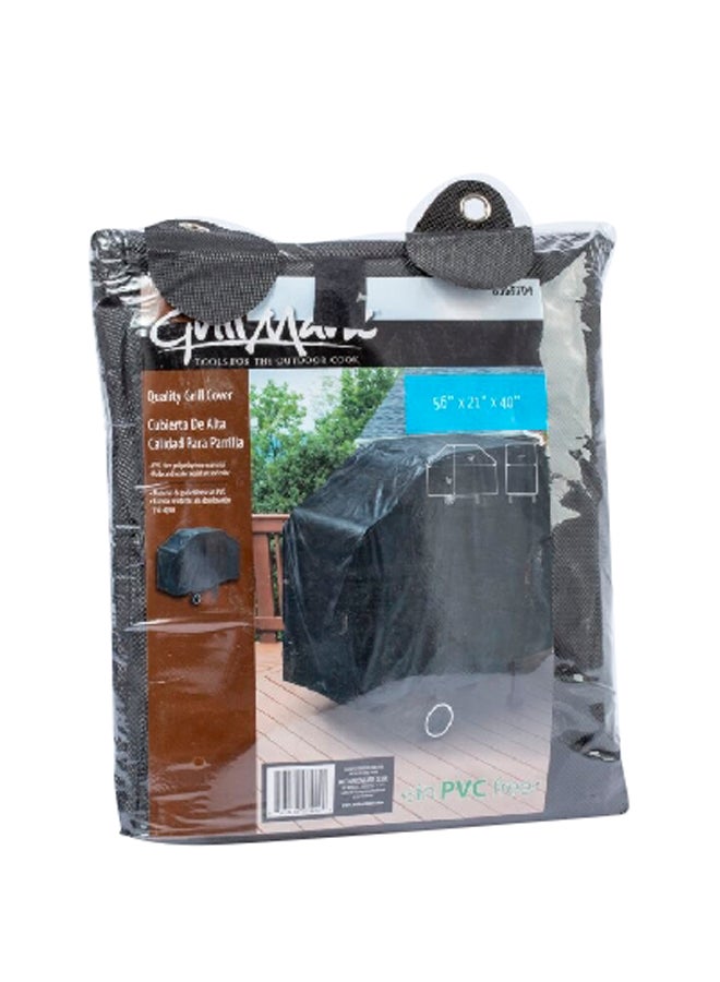 Grill Mark Water Resistant Polyethylene Barbecue Grill Cover Black 40 x 56 x 21 Inch 84156A - Image 1