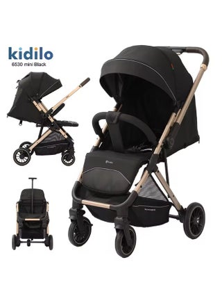 عربة أطفال كيديلو 6530 Mini خفيفة الوزن وقابلة للطي بيد واحدة، مقعد مريح متعدد الوضعيات، مظلة حماية كبيرة، عجلات مرنة سهلة الحركة، سلة تخزين واسعة، مناسبة للاستخدام اليومي والسفر