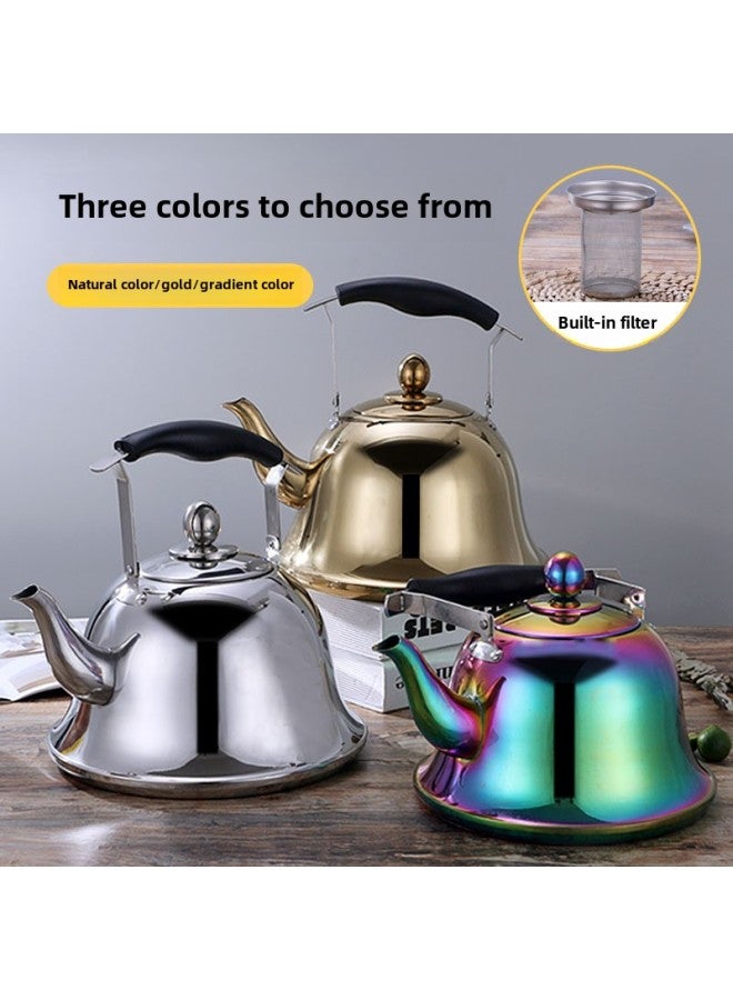 Teapot Hot Pot Shop Special Add Soup Pot 4L5L6L Stainless Steel Large Capacity Sound Kettle Induction Cooker Pot Kettle-Color:True Color-Capacity:4L Admiralty Kettle  - Image 2