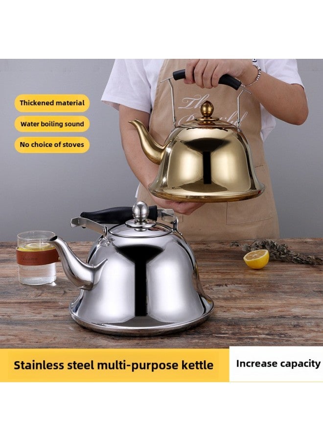 Teapot Hot Pot Shop Special Add Soup Pot 4L5L6L Stainless Steel Large Capacity Sound Kettle Induction Cooker Pot Kettle-Color:True Color-Capacity:4L Admiralty Kettle  - Image 1