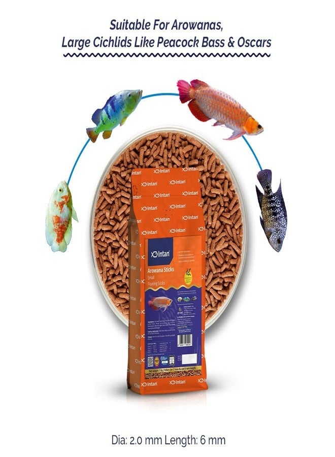 كينكو أعواد كينكو جرويل إنتان أروانا (صغيرة عائمة 2×6 مم) | 1 كجم - غذاء عالي القيمة الغذائية لأسماك الزينة، وخاصة أسماك الأروانا، وأسماك السيكلد الكبيرة مثل سمك القاروص الطاووسي وسمك الأوسكار. - Image 2