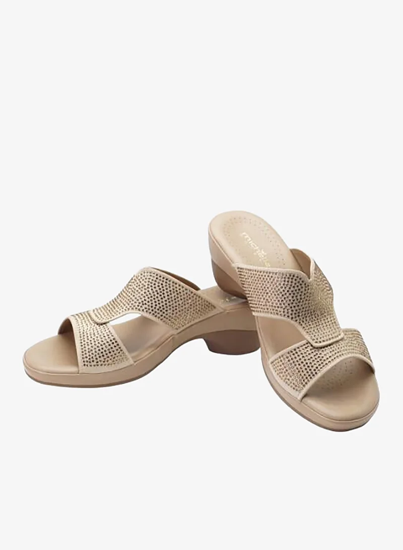 Michelle Morgan Beige 092-3108 Michelle Morgan Ladies Mid Heel Sandals 514RJ312 Beige for Women | Best Price UAE