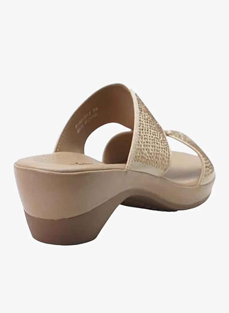 Michelle Morgan Beige 092-3108 Michelle Morgan Ladies Mid Heel Sandals 514RJ312 Beige for Women | Best Price UAE