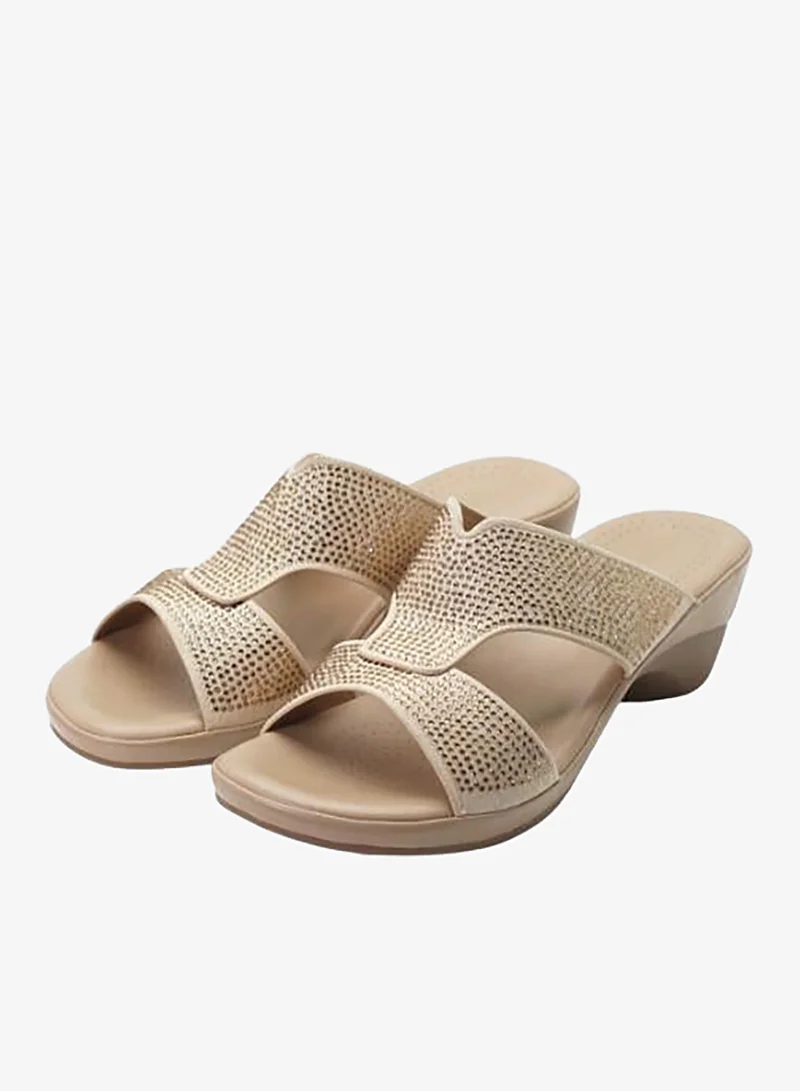 Michelle Morgan Beige 092-3108 Michelle Morgan Ladies Mid Heel Sandals 514RJ312 Beige for Women | Best Price UAE