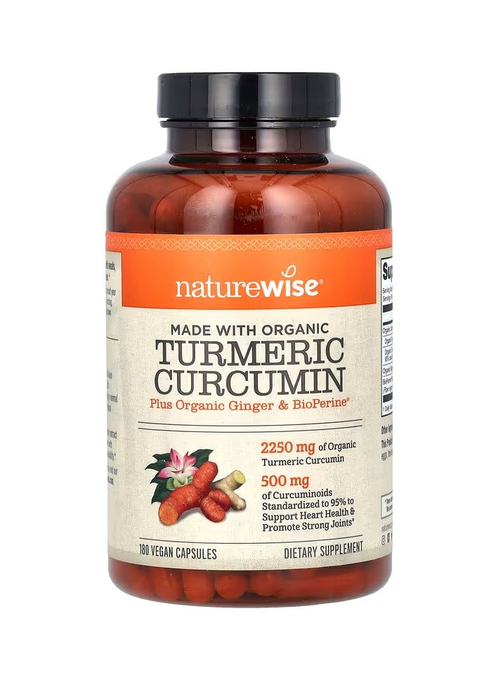 NatureWise Organic Turmeric Curcumin, Supports Heart, Brain and Joint Health, Healthy Resistance to inflammation and protection of cells from Oxidative Stress. 90 vegetarian capsules - Image 3